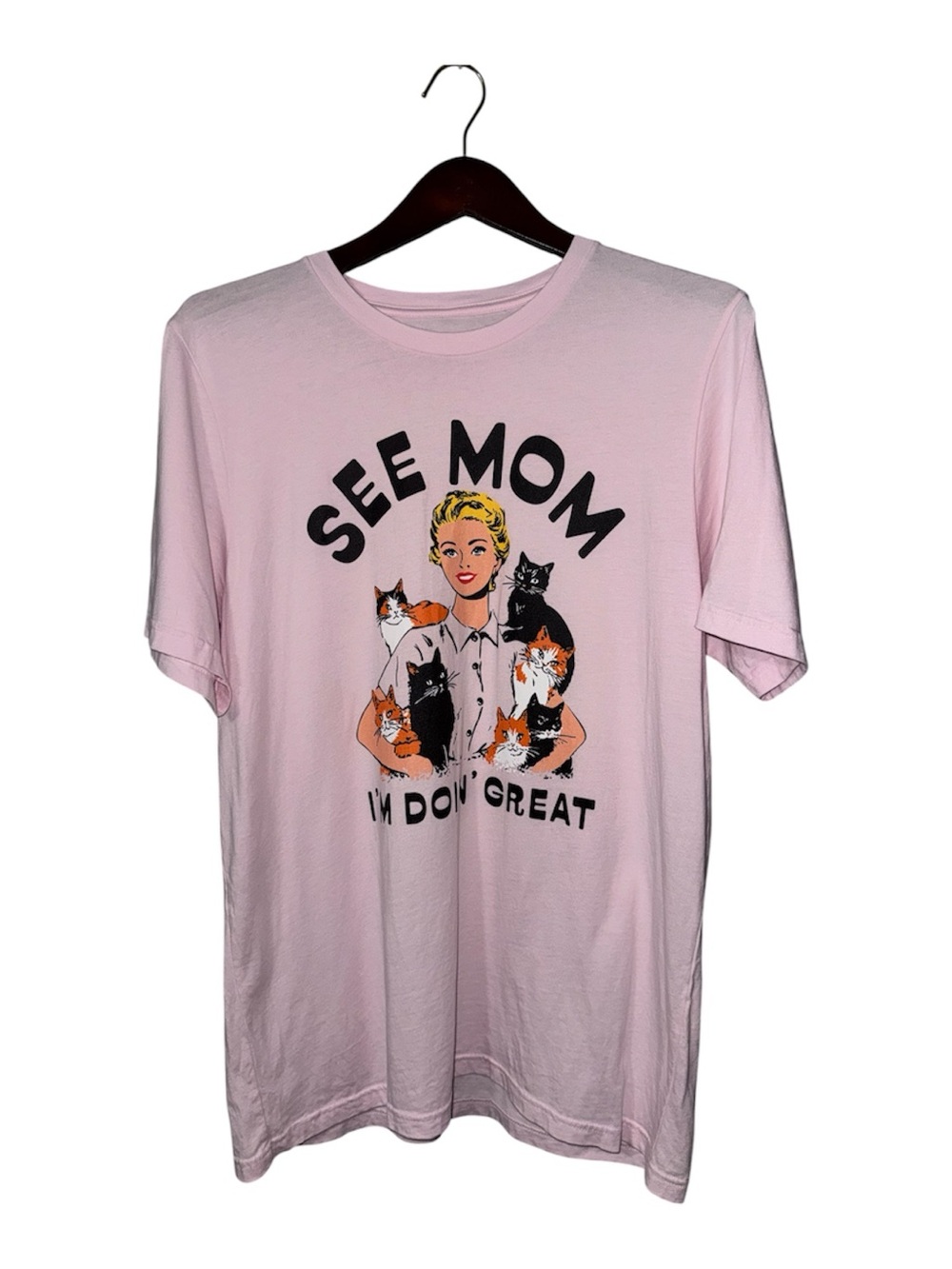 Lucy Jaynes Graphic Tee “See Mom I’m Doing Great” Funny Women’s T-Shirt Size XL